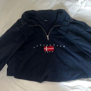 Brandy Melville half-zip navy blue jacket